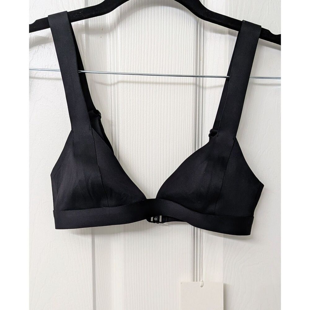 NWT COS Black Wireless Plunge Bikini Top European Summer Vacation Beach SZ 2